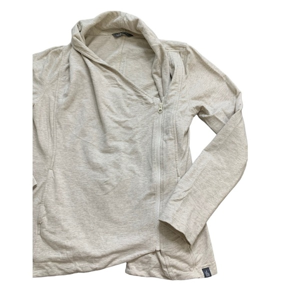 THE NORTH FACE Sweater Jacket With Side Zipper Detail & Pockets Oatmeal Sz Large - Picture 6 of 14
